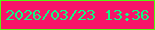 文字の大きさ：4、枠の色：54f70f、背景の色：f71569、文字の色：0ffa85 無料ブログパーツのブログ時計