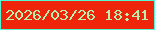 文字の大きさ：3、枠の色：54f7d3、背景の色：ee250a、文字の色：b9f2ae 無料ブログパーツのブログ時計