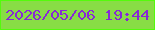 文字の大きさ：4、枠の色：54fb0c、背景の色：88dd45、文字の色：8729d5 無料ブログパーツのブログ時計