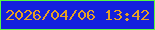 文字の大きさ：4、枠の色：54fb40、背景の色：1420dd、文字の色：e7a024 無料ブログパーツのブログ時計