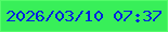 文字の大きさ：4、枠の色：54fb6a、背景の色：38ef59、文字の色：0223df 無料ブログパーツのブログ時計
