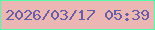 文字の大きさ：1、枠の色：54fca8、背景の色：ebb7b5、文字の色：6b5da3 無料ブログパーツのブログ時計