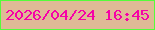 文字の大きさ：2、枠の色：54fd3a、背景の色：dfba96、文字の色：f601a7 無料ブログパーツのブログ時計