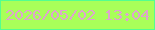 文字の大きさ：4、枠の色：54fe8f、背景の色：a9ff59、文字の色：dfa4ce 無料ブログパーツのブログ時計