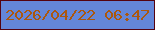 文字の大きさ：1、枠の色：55020f、背景の色：6486d8、文字の色：ab570d 無料ブログパーツのブログ時計
