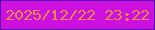 文字の大きさ：1、枠の色：5503bb、背景の色：ce10de、文字の色：e78c48 無料ブログパーツのブログ時計