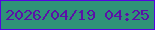 文字の大きさ：2、枠の色：5504e2、背景の色：2f9378、文字の色：5b10a8 無料ブログパーツのブログ時計