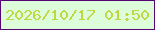 文字の大きさ：5、枠の色：550576、背景の色：ddfcda、文字の色：c0d741 無料ブログパーツのブログ時計