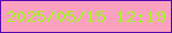 文字の大きさ：2、枠の色：5505ad、背景の色：fba1c0、文字の色：a6f22c 無料ブログパーツのブログ時計