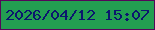 文字の大きさ：5、枠の色：550659、背景の色：239e51、文字の色：0b166e 無料ブログパーツのブログ時計
