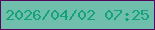 文字の大きさ：2、枠の色：55075d、背景の色：70bfac、文字の色：14a376 無料ブログパーツのブログ時計