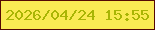 文字の大きさ：2、枠の色：550803、背景の色：faea53、文字の色：a9b504 無料ブログパーツのブログ時計