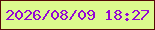 文字の大きさ：3、枠の色：550907、背景の色：dcfa8e、文字の色：9407d4 無料ブログパーツのブログ時計