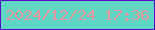 文字の大きさ：2、枠の色：550acf、背景の色：5fd6c3、文字の色：ee97a1 無料ブログパーツのブログ時計