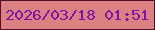 文字の大きさ：1、枠の色：550b2b、背景の色：dc8181、文字の色：7e15aa 無料ブログパーツのブログ時計