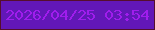 文字の大きさ：2、枠の色：550e2d、背景の色：6217b7、文字の色：a01ded 無料ブログパーツのブログ時計