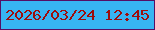 文字の大きさ：5、枠の色：550e65、背景の色：37b5f2、文字の色：9d0e0c 無料ブログパーツのブログ時計