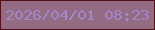 文字の大きさ：3、枠の色：55101c、背景の色：936b83、文字の色：a486c9 無料ブログパーツのブログ時計