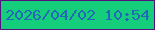 文字の大きさ：3、枠の色：55107d、背景の色：15ce7b、文字の色：2367b9 無料ブログパーツのブログ時計