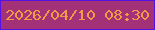 文字の大きさ：2、枠の色：5512e4、背景の色：a23178、文字の色：f39846 無料ブログパーツのブログ時計