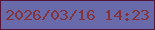文字の大きさ：3、枠の色：55163c、背景の色：696aaa、文字の色：85333b 無料ブログパーツのブログ時計