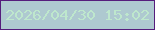 文字の大きさ：2、枠の色：551c7c、背景の色：aec9d0、文字の色：bee7cd 無料ブログパーツのブログ時計