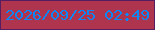 文字の大きさ：3、枠の色：551d62、背景の色：af354f、文字の色：0d87f5 無料ブログパーツのブログ時計
