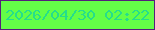 文字の大きさ：3、枠の色：551f7b、背景の色：64fe47、文字の色：25de8b 無料ブログパーツのブログ時計