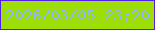 文字の大きさ：2、枠の色：551fe5、背景の色：9dde07、文字の色：8eb8fb 無料ブログパーツのブログ時計