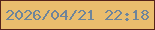 文字の大きさ：4、枠の色：55221a、背景の色：eabd6e、文字の色：6e849a 無料ブログパーツのブログ時計