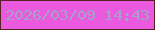 文字の大きさ：2、枠の色：552223、背景の色：eb59df、文字の色：a4a2c9 無料ブログパーツのブログ時計