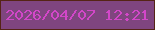 文字の大きさ：1、枠の色：552415、背景の色：7f457f、文字の色：d247c8 無料ブログパーツのブログ時計