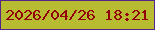 文字の大きさ：3、枠の色：55248a、背景の色：b8bc31、文字の色：920108 無料ブログパーツのブログ時計