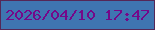 文字の大きさ：4、枠の色：552757、背景の色：3f75b1、文字の色：750889 無料ブログパーツのブログ時計