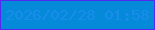 文字の大きさ：4、枠の色：5528f0、背景の色：058ada、文字の色：198ced 無料ブログパーツのブログ時計