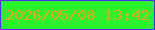 文字の大きさ：2、枠の色：5528ff、背景の色：29f12b、文字の色：e5a91b 無料ブログパーツのブログ時計