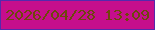 文字の大きさ：4、枠の色：5529ac、背景の色：c60e8c、文字の色：6e470c 無料ブログパーツのブログ時計