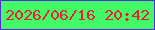 文字の大きさ：2、枠の色：552add、背景の色：42fb66、文字の色：ed1e37 無料ブログパーツのブログ時計