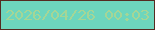文字の大きさ：3、枠の色：552b21、背景の色：6dd6bd、文字の色：a5d696 無料ブログパーツのブログ時計