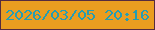 文字の大きさ：3、枠の色：552b3f、背景の色：ea9d20、文字の色：259db3 無料ブログパーツのブログ時計