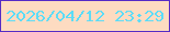 文字の大きさ：5、枠の色：552bc6、背景の色：fddbc1、文字の色：5cdcf7 無料ブログパーツのブログ時計