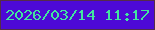文字の大きさ：2、枠の色：552c49、背景の色：4d09d6、文字の色：42e59f 無料ブログパーツのブログ時計