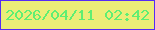 文字の大きさ：3、枠の色：552cf6、背景の色：ebed78、文字の色：5fee73 無料ブログパーツのブログ時計