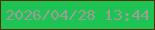 文字の大きさ：1、枠の色：552f08、背景の色：1dc353、文字の色：9e9c94 無料ブログパーツのブログ時計