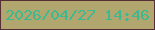 文字の大きさ：1、枠の色：552f35、背景の色：b1a66d、文字の色：3db992 無料ブログパーツのブログ時計