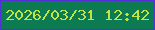 文字の大きさ：3、枠の色：5530d7、背景の色：0d7b52、文字の色：bee446 無料ブログパーツのブログ時計