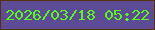文字の大きさ：5、枠の色：55320c、背景の色：5d4b96、文字の色：58f817 無料ブログパーツのブログ時計