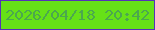 文字の大きさ：2、枠の色：5532b8、背景の色：66e117、文字の色：4ba84e 無料ブログパーツのブログ時計