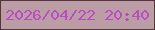 文字の大きさ：1、枠の色：55343c、背景の色：bb9da5、文字の色：bc4ac5 無料ブログパーツのブログ時計