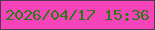 文字の大きさ：2、枠の色：553753、背景の色：f543b9、文字の色：277b11 無料ブログパーツのブログ時計